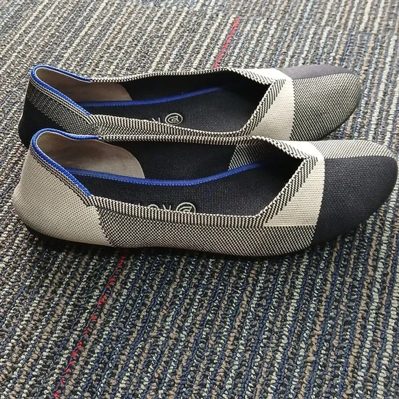 Rothy's Round / Cap Toe Flats Navy/cream Size 11 - Picture 3 of 7